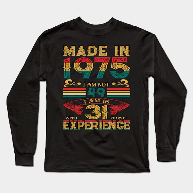 Made in 1975 Long Sleeve T-Shirt by Velvet Love Design 